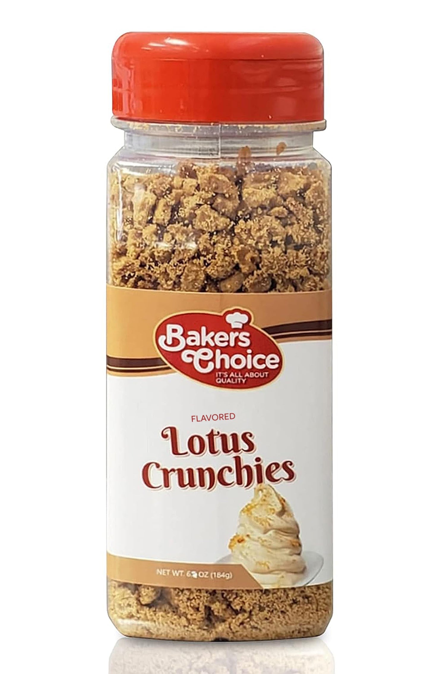 BakerS Choice Lotus Crunch Topping - Lotus Flavored Crunchy Sprinkles For Ice Cream Sundae Toppings - 6.5 Oz. - Dairy Free Kosher - Bakers Choice