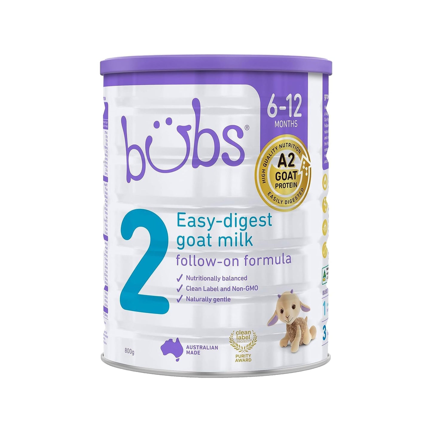 Bubs Goat Milk Follow On Formula Stage 2, Babies 6-12 Months, Made With Fresh Goat Milk, 28.2 Oz