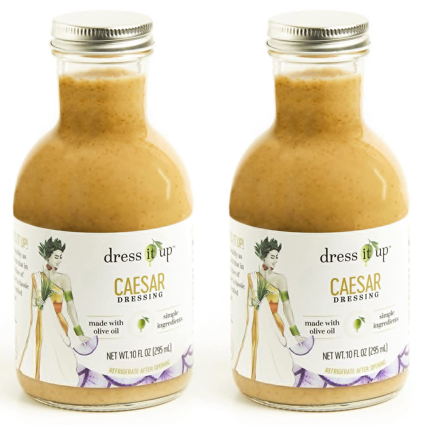 Dress It Up Salad Dressing Caesar 2-10 Oz Bottles - Clean Healthy Delicious Gluten-Free Paleo Keto Vegan Versatile Marinade