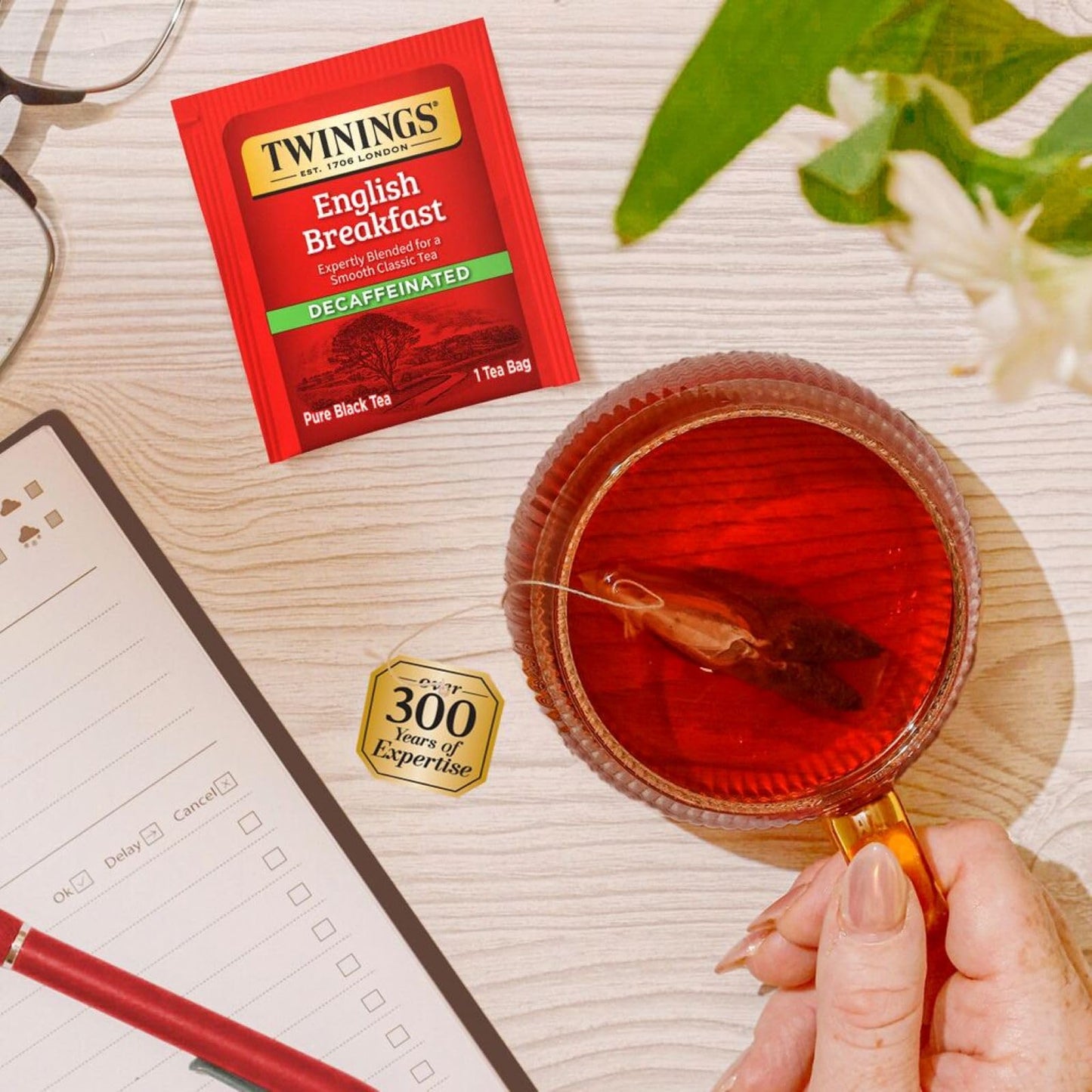 Twinings Herbal & Decaf Tea Sampler, 40 Count - Gourmet Gift Set for Tea Lovers, Perfect for Relaxation and Enjoyment
