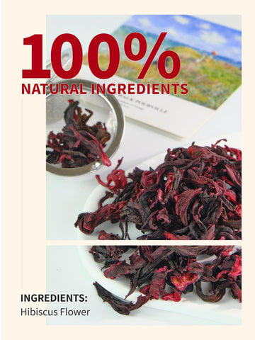 TeeLux Hibiscus Tea Loose Leaf, Dried Herbal Tea, Caffeine Free, 16oz