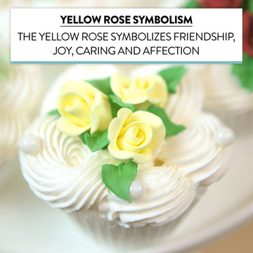 Global Sugar Art Rose Sugar Cake Flowers, Yellow, Unwired Very Small, 18 Count By Chef Alan Tetreault.