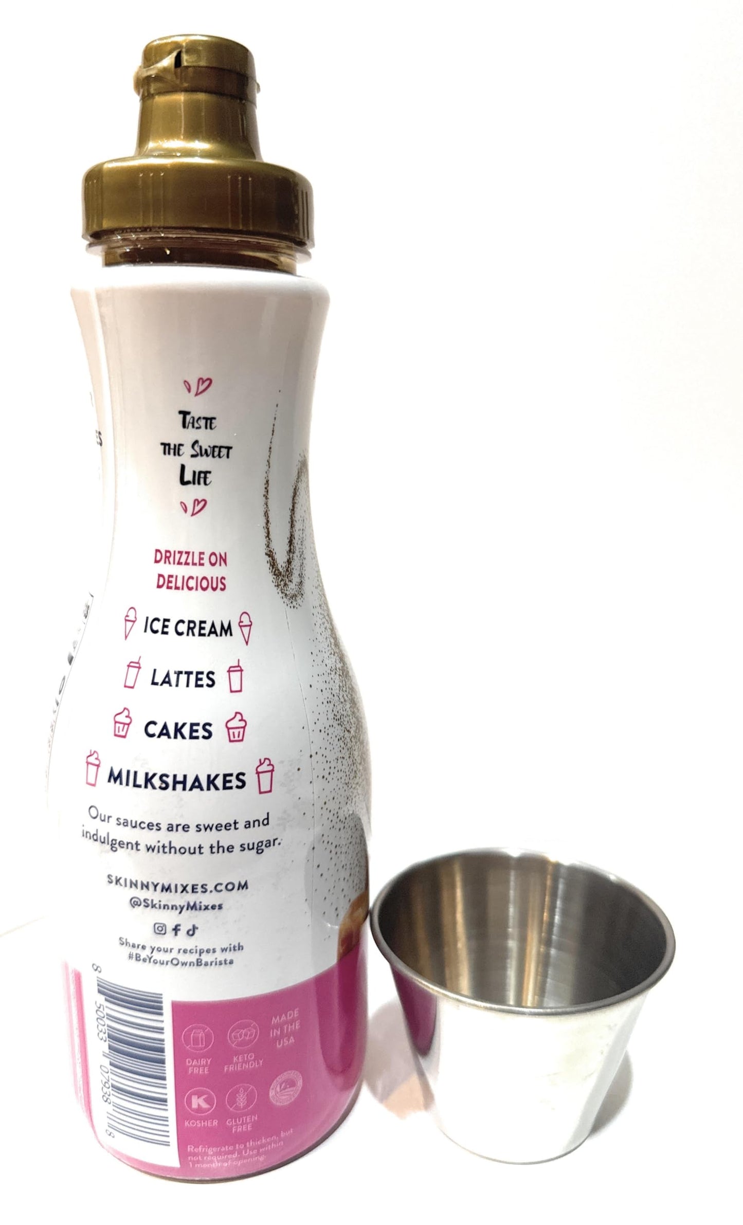 Salted Caramel Syrup Sauce For Coffee - Sugar Free Zero Calories + Mini Sauce Cup - Gluten-Free, Keto Friendly, Skinny Syrup (Sa