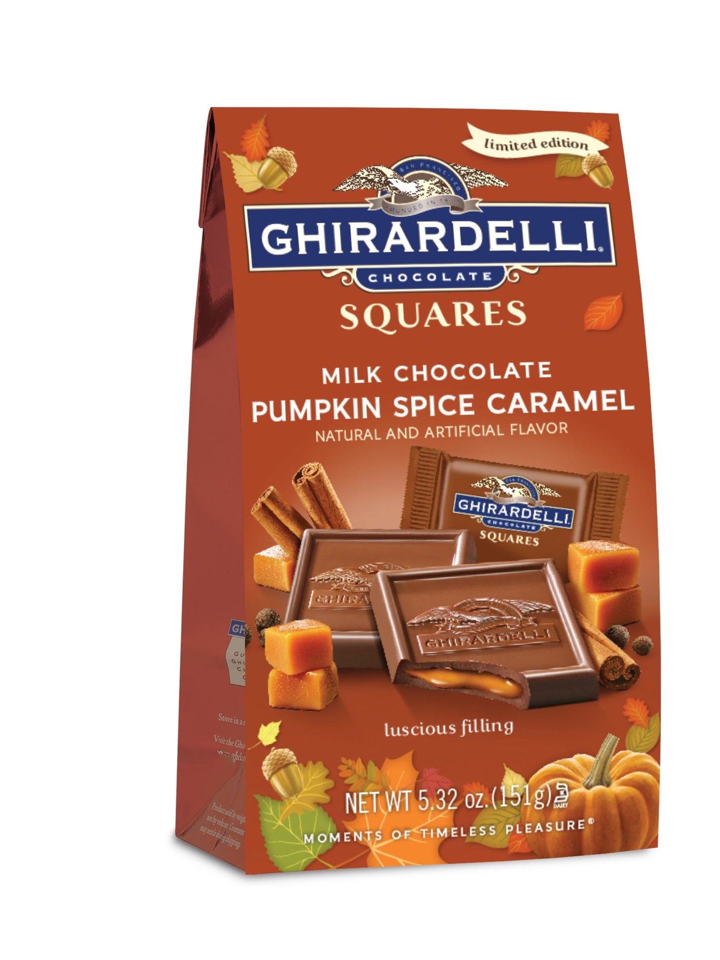 Ghirardelli Fall Pumpkin Spice Caramel Medium Bag, Pumpkin Spice Carmel, 5.3 Ounce