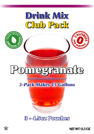Gramzero Pomegranate Zero Calorie Sugar Free Drink Mix, Great For Nutrition Club Loaded Teas, Stevia Sweetened