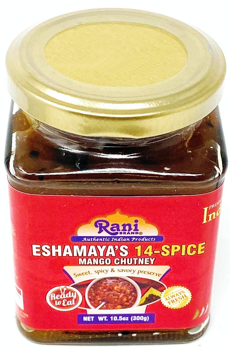 Rani 14-Spice Eshamaya'S Mango Chutney (Indian Preserve) 10.5Oz (300G) Glass Jar, Ready To Eat, Vegan ~ Gluten Free, All Natural