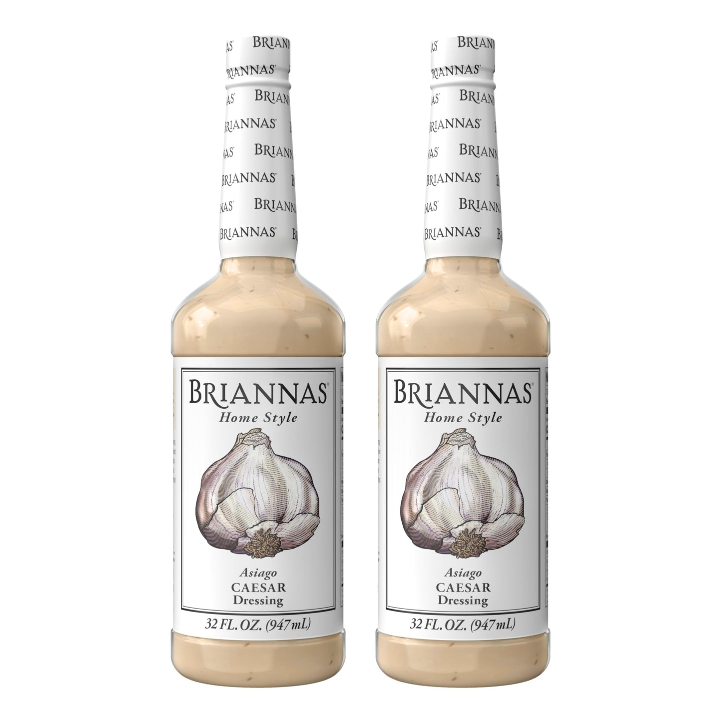 BRIANNAS - Home Style Asiago Caesar Dressing - Fine Salad Dressing made with Premium Ingredients - Gluten Free and Low Sugar Dre