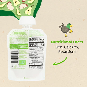 Holle Baby Yogurt Pouches - Organic Yogurt with Apple & Pear Fruit Pur e - Drinkable Pouches for Kids & Babies 8 Months & Up -