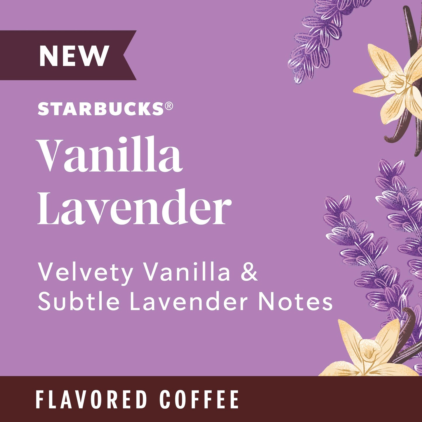 Starbucks K-Cup Coffee Pods, Vanilla Lavender Flavored Coffee For Keurig Coffee Makers, 100% Arabica, Limited Edition, 1 Box (22