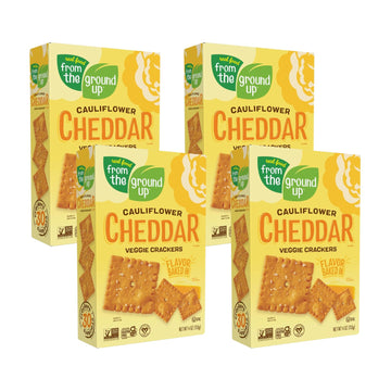 Real Food From the Ground Up Cauliflower Cheddar Crackers (Pack of 6)