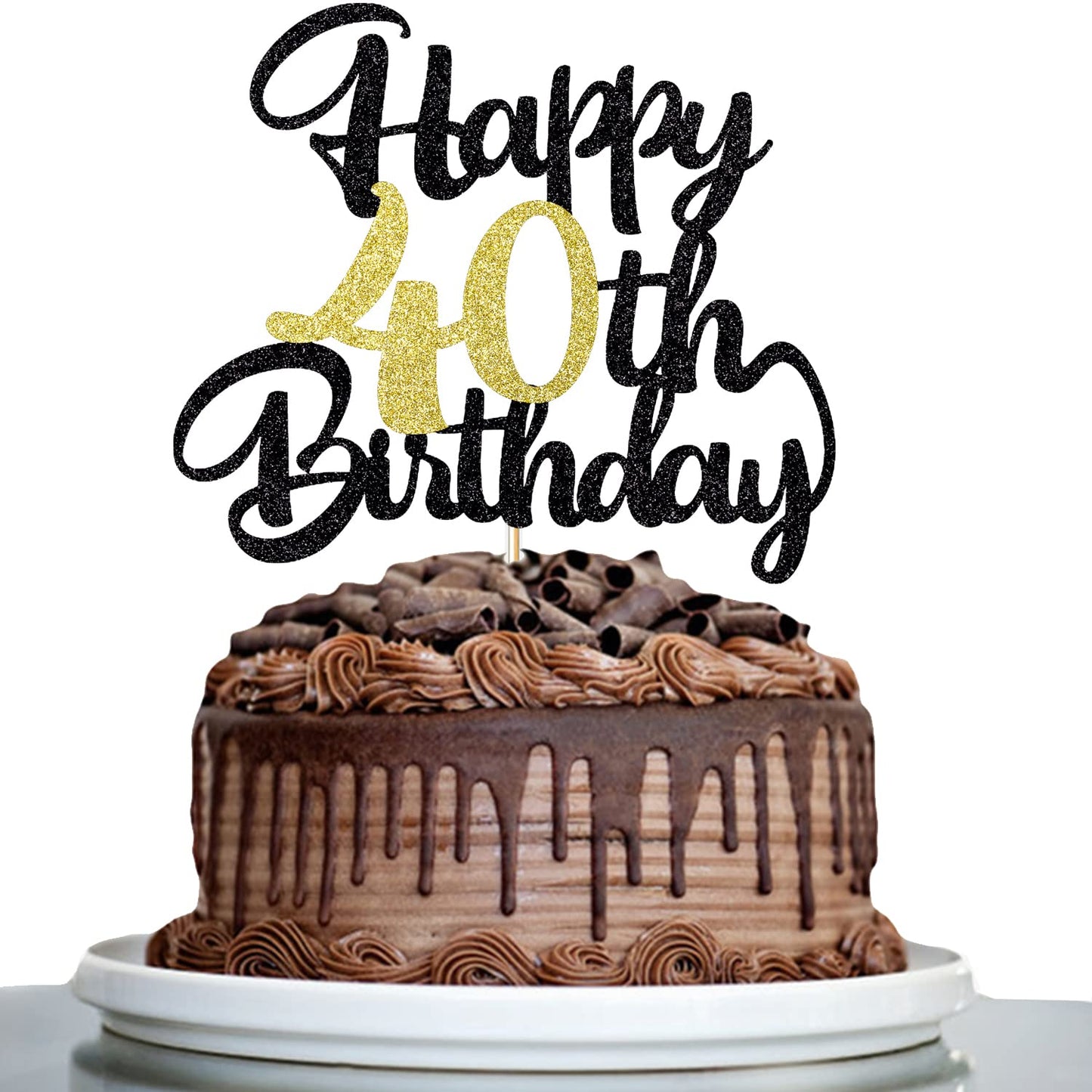 Klionjor 40Th Happy Birthday Cake Topper Happy Birthday Cake Decoration 40Th Birthday Party Decoration Gift Plugin (40)