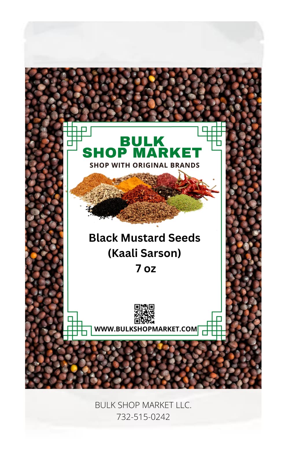 BulkShopMarket Black Mustard Seeds, 7 oz - Organic Whole Spice for Cooking and Baking, Non-GMO, Gluten-Free