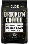 Brooklyn Coffee Whole Bean, Breakfast Blend Light Medium Roast (5Lb) Delicate, Smooth, Low Acidity - Fresh Bulk Coffee Beans Roa