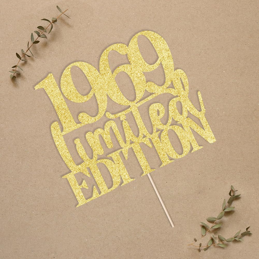 Limited Edition 1969 Cake Topper 56Th Birthday Happy Birthday Cake Topper Men And Women Cheer 56Years Old Handmade Golden Glitter Cake Decoration
