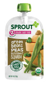 Sprout Organic Stage 2 Baby Food Pouches, Green Beans Peas Butternut Squash, 4 Ounce (Pack Of 10)