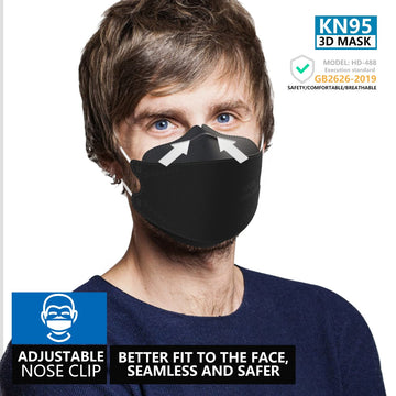 KIMARS KN95 Face Masks, 100 Pack, Disposable Black Masks, Breathable Comfort for Adults