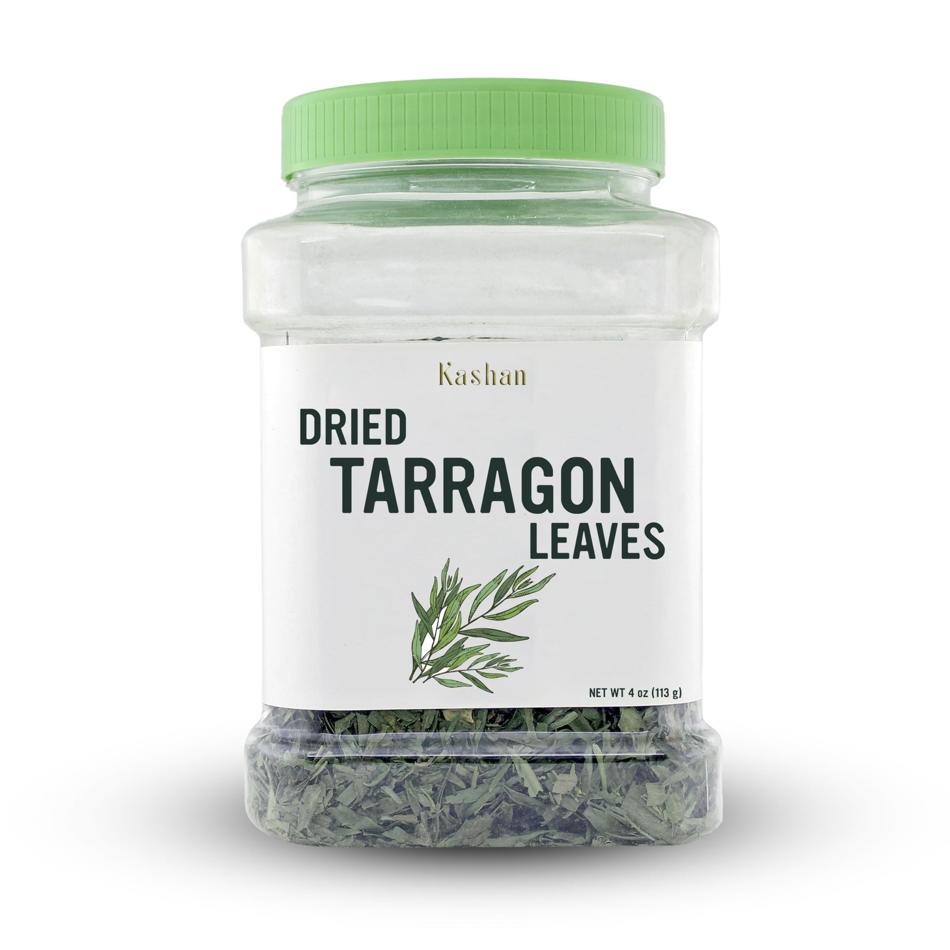 Kashan Dried Tarragon Leaves, Great Aromatic Seasoning For Food Flavoring, Salad, Soups And Meat, Garnish, Vegetarian 4Oz (113G)