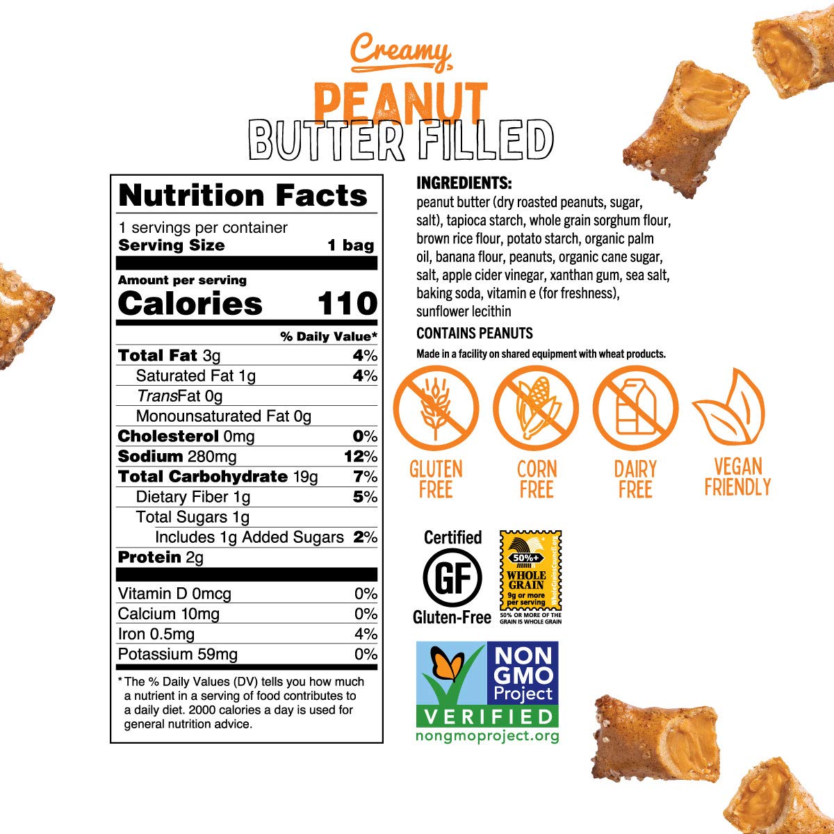 Quinn Peanut Butter Filled Nuggets, Single Serve 1.5 oz Bags, 14 Count - Delicious Snack Pack for On-the-Go Enjoyment