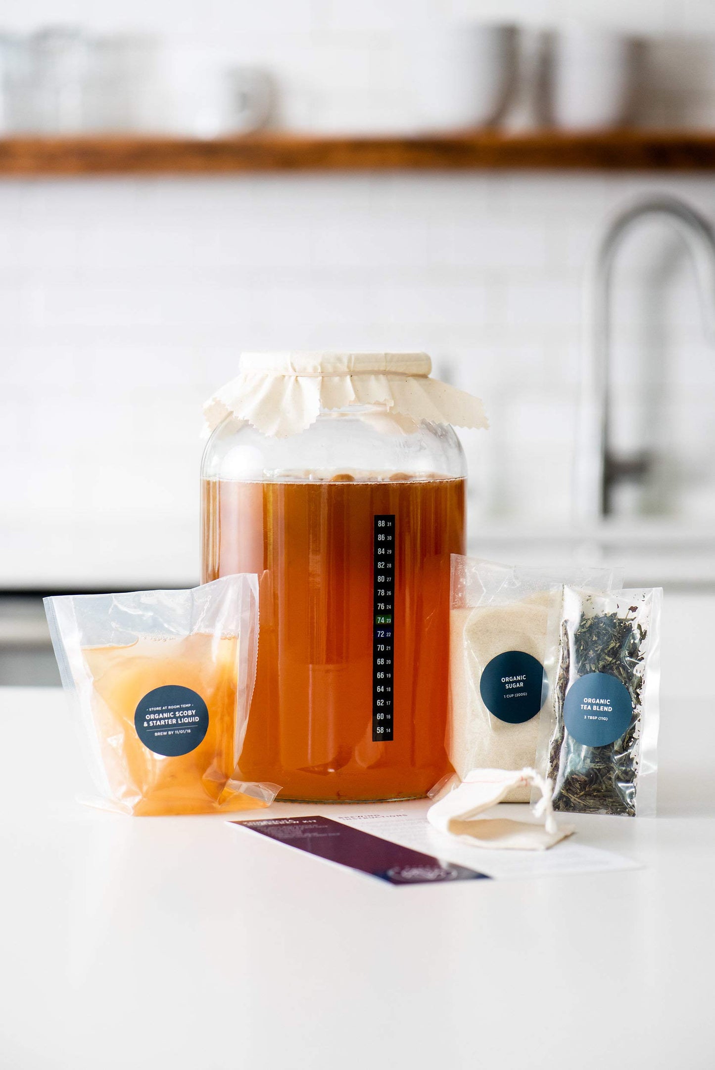 Kombucha Starter Kit - Organic Kombucha Scoby & Strong Starter Liquid. Make Delicious Kombucha At Home With Our Usa Made 1 Gallo
