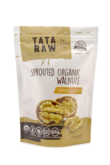 TATA RAW - Organic Sprouted Maple Walnuts - Turmeric, Ginger - 1 lb