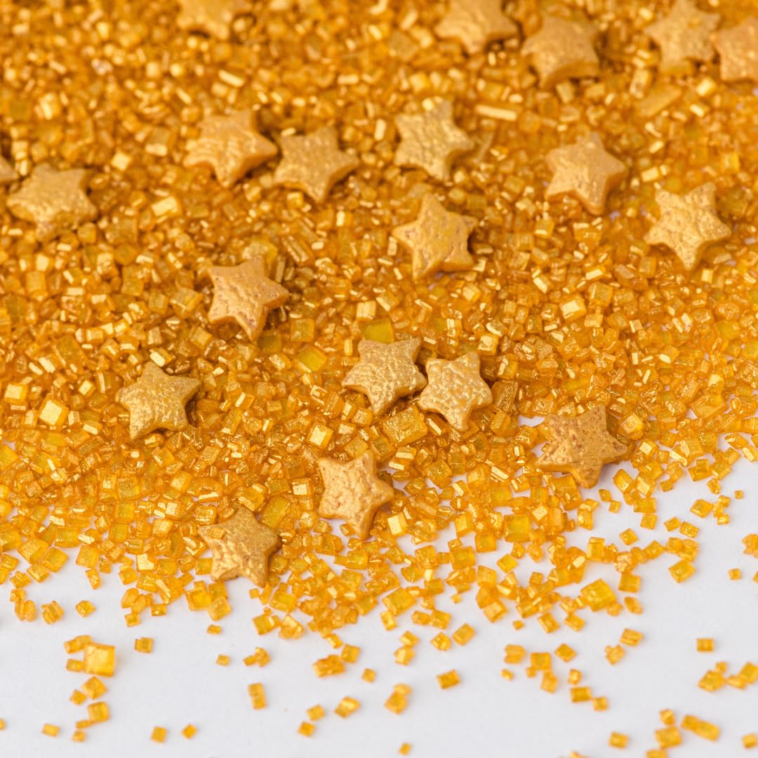 Sweets Indeed Edible Sprinkle Sugar Mix, 5 oz, Golden Galaxy, Perfect for Cake Decorations and Baking