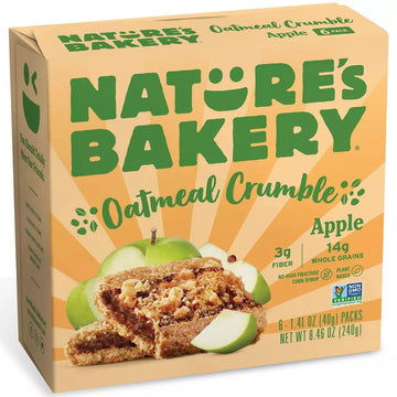 Natures Bakery Oatmeal Crumble Apple Bars, 1.41 Oz, 6 Ct