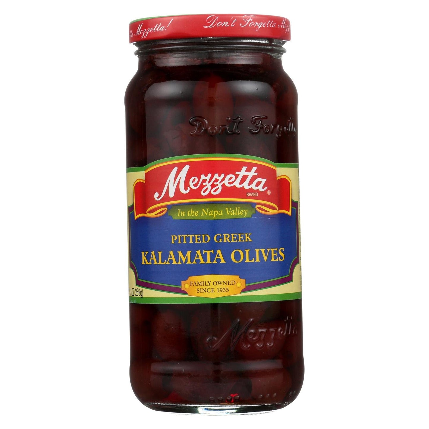 Mezzetta Kalamata Olives | Gluten Free, Keto | 9.5 Ounce Jar | Pack of 6