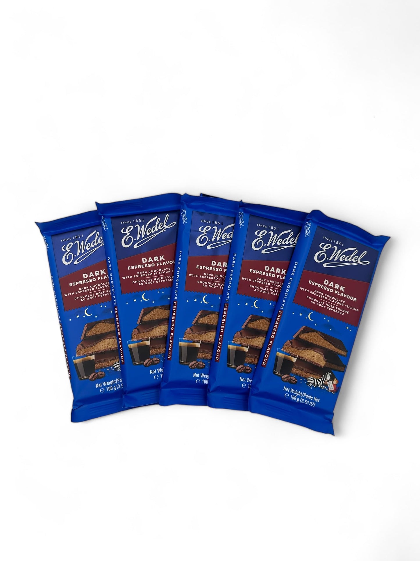 E.Wedel Espresso Flavored Dark Chocolate Bars (Pack Of 5) Full Size