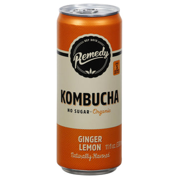 Remedy - Kombucha Ginger Lemon - Case Of 12-11 Fz