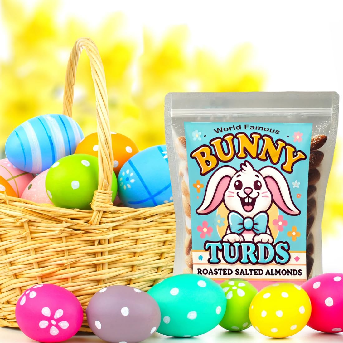 Bunny Turds - Gourmet Roasted Almonds With A Funny Easter Twist - Perfect For Gift Baskets, Egg Hunts, And Laugh-Out-Loud Snacki