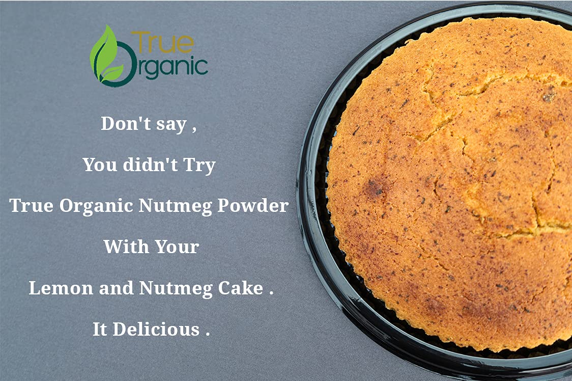 True Organic Ceylon Nutmeg Powder, Premium Grade, Usda & Kosher Certified, Gluten Free, Pure Ceylon Premium Quality, Ground 3.5