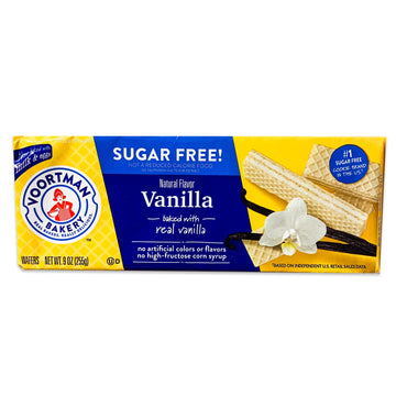 Voortman Sugar Free Wafers - Variety Pack - Lemon - Vanilla - Strawberry - Orange Creme - Baked With Real Ingredients - 4, 9Oz P