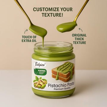 Belgico Pistachio Paste - Premium Pistachio Cream For Dubai Chocolate - Kosher Nut Butter Spread - Crema De Pistacho For Baking