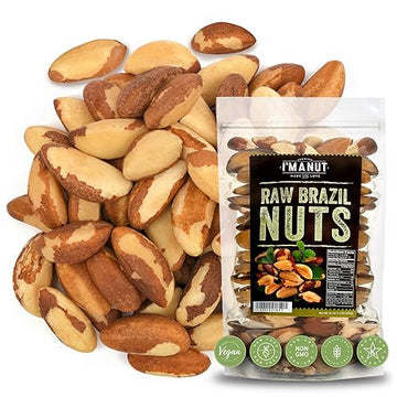 Im A Nut Raw Brazil Nuts, 16 oz, Non-GMO, Vegan, Gluten-Free, Resealable Bag