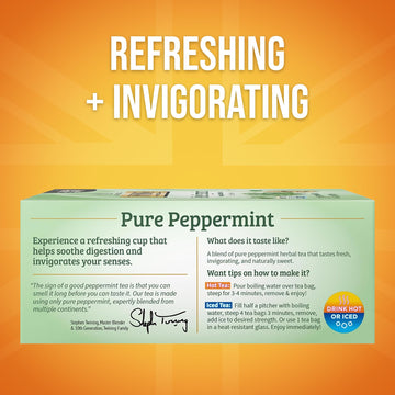 Twinings Pure Peppermint Tea Bags, 100 Count, Naturally Caffeine Free, Fresh Minty Flavor