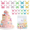 Tyqour 72Pcs Edible Butterfly Cake Decorations Colorful Vivid Butterfly Cake Topper Wafer Paper Butterflies Cupcake Toppers for