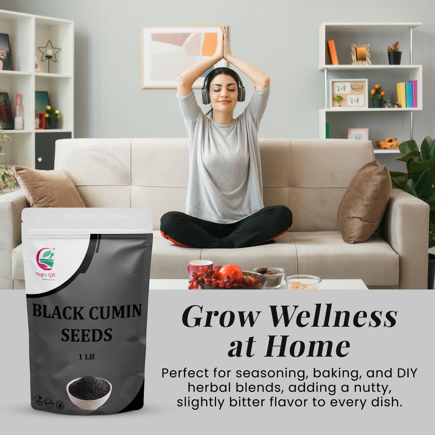 Black Cumin Seeds 1 Lb, Nigella Sativa, 100% Pure & Natural, Enhanced Quality Kalonji Seeds, Perfect For Seasoning, Cooking, Sprouting & Herbal Uses - By Yogi’S Gift®
