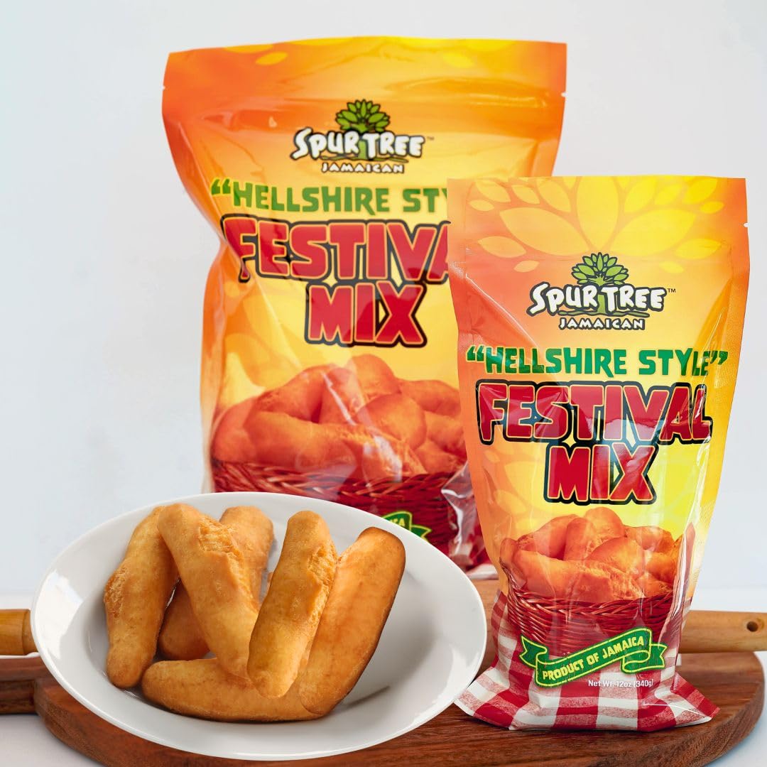 Spur Tree Jamaican Festival Mix - Seasoned Coating for Crispy Flavor - 48 Ounce