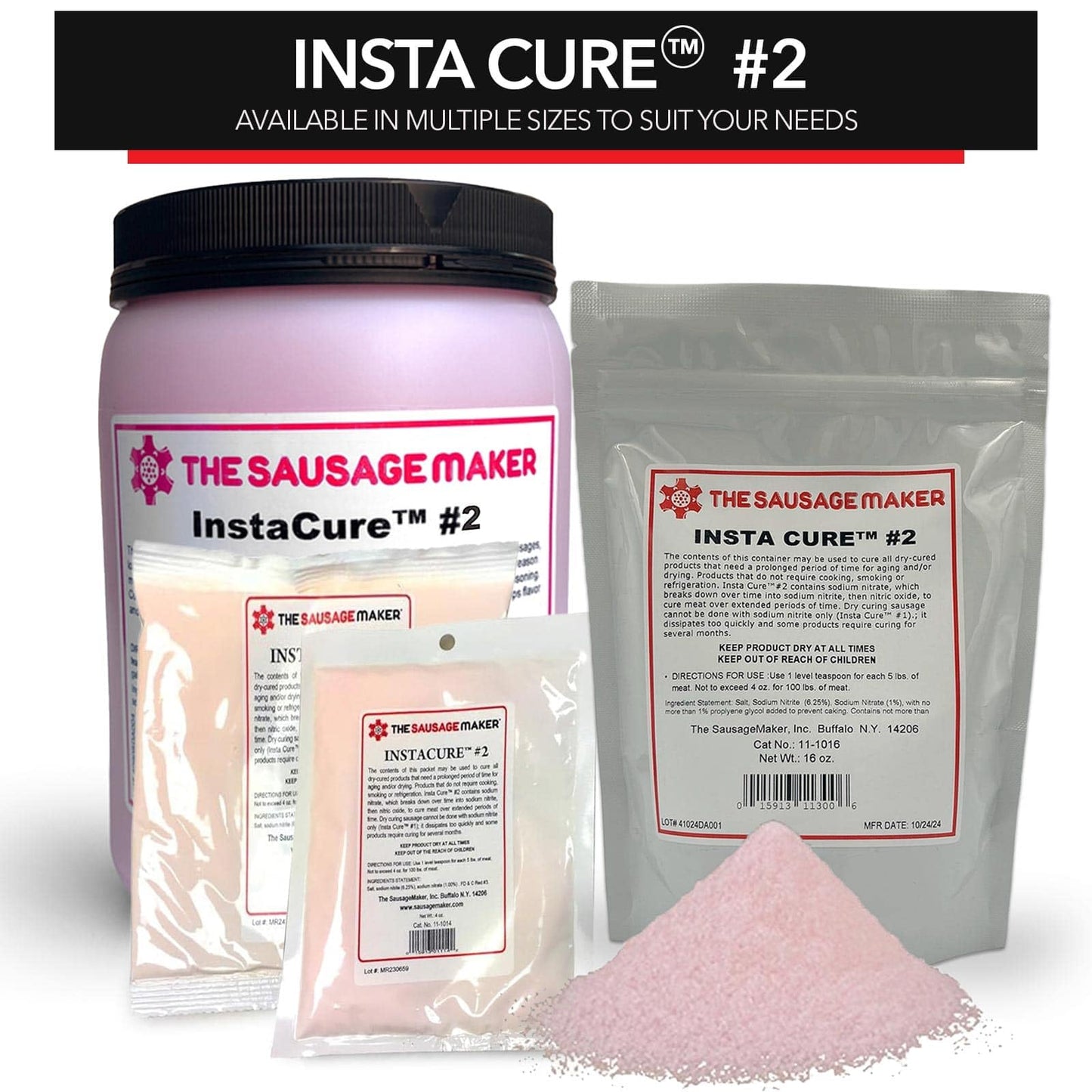 Insta Cure #2, 5 Lb Pink Curing Salt, Prague Powder, Quick Cure For Meat, Sausage, Made In Usa - The Sausage Maker®
