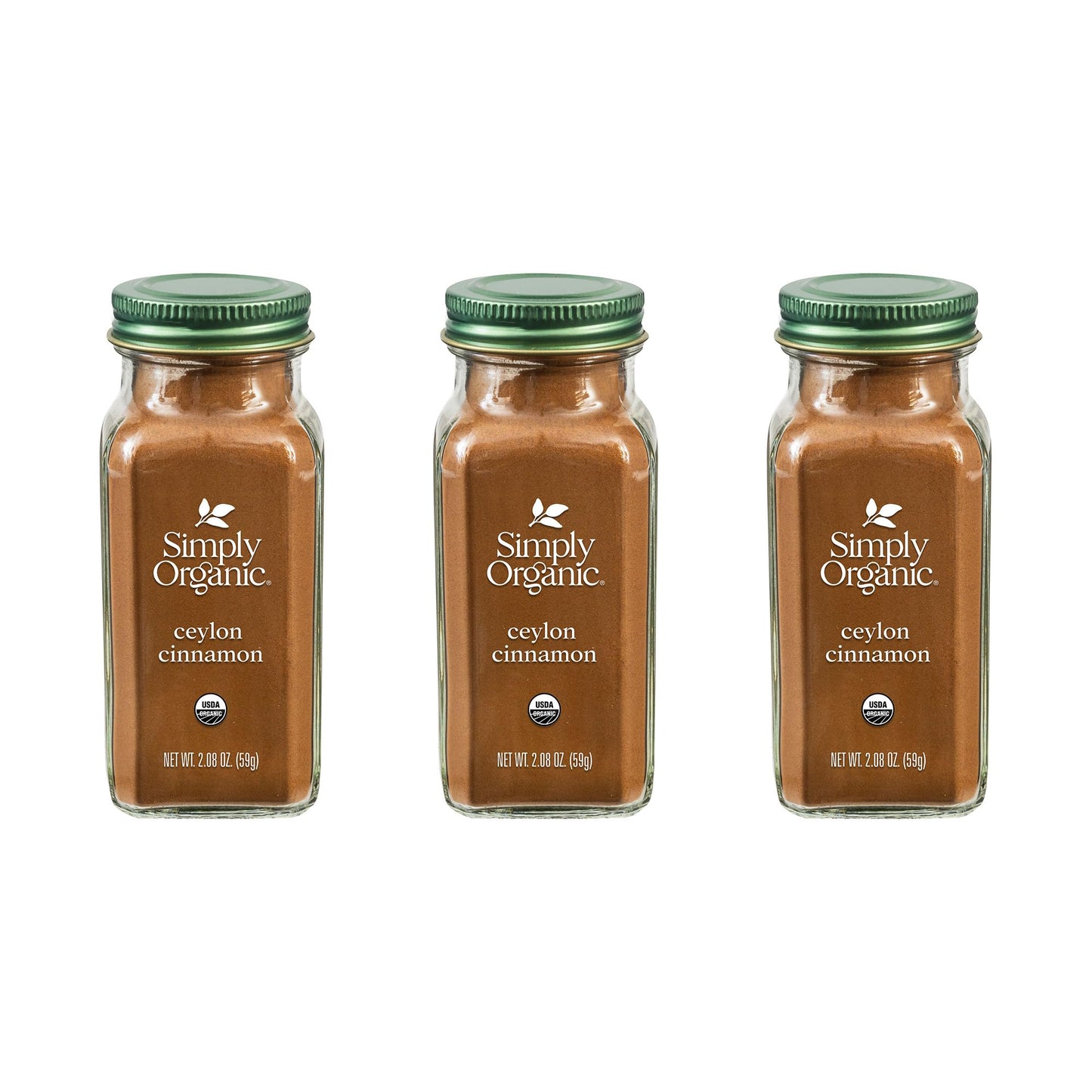 Simply Organic Ground Ceylon Cinnamon, Certified Organic, Vegan | 2.08 oz | Pack of 2 | Cinnamomum verum J. Presl