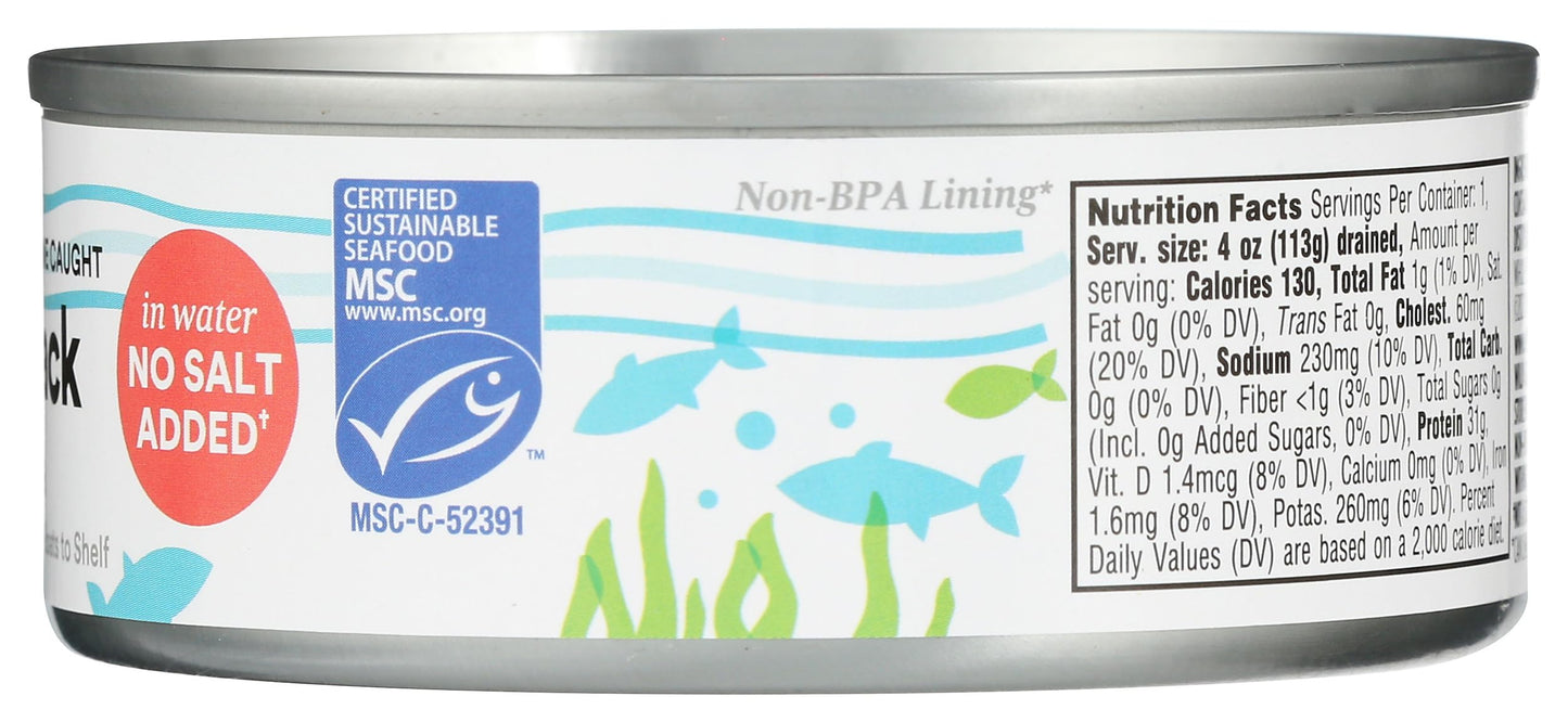 365 by Whole Foods Market, Unsalted Skipjack Tuna in Water, 5 Ounce