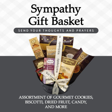 Sincere Sympathy And Condolence Gift Basket, Sympathy Food Basket For Loss Of A Loved One, Gourmet & Beautifully Arranged Funera