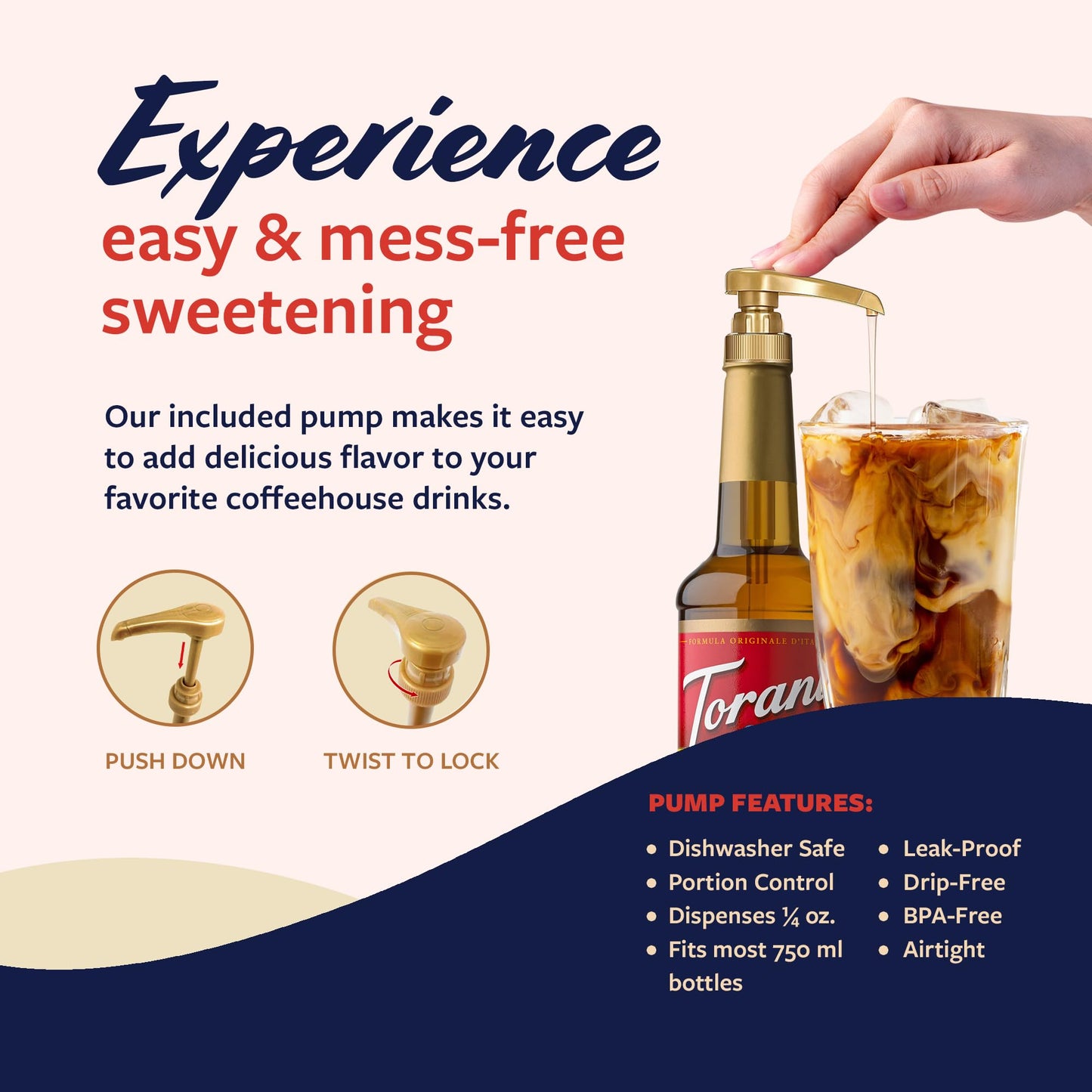 Torani Vanilla Bean Coffee Syrup For Drinks & Desserts, Pump Included, 25.4 Fl Oz