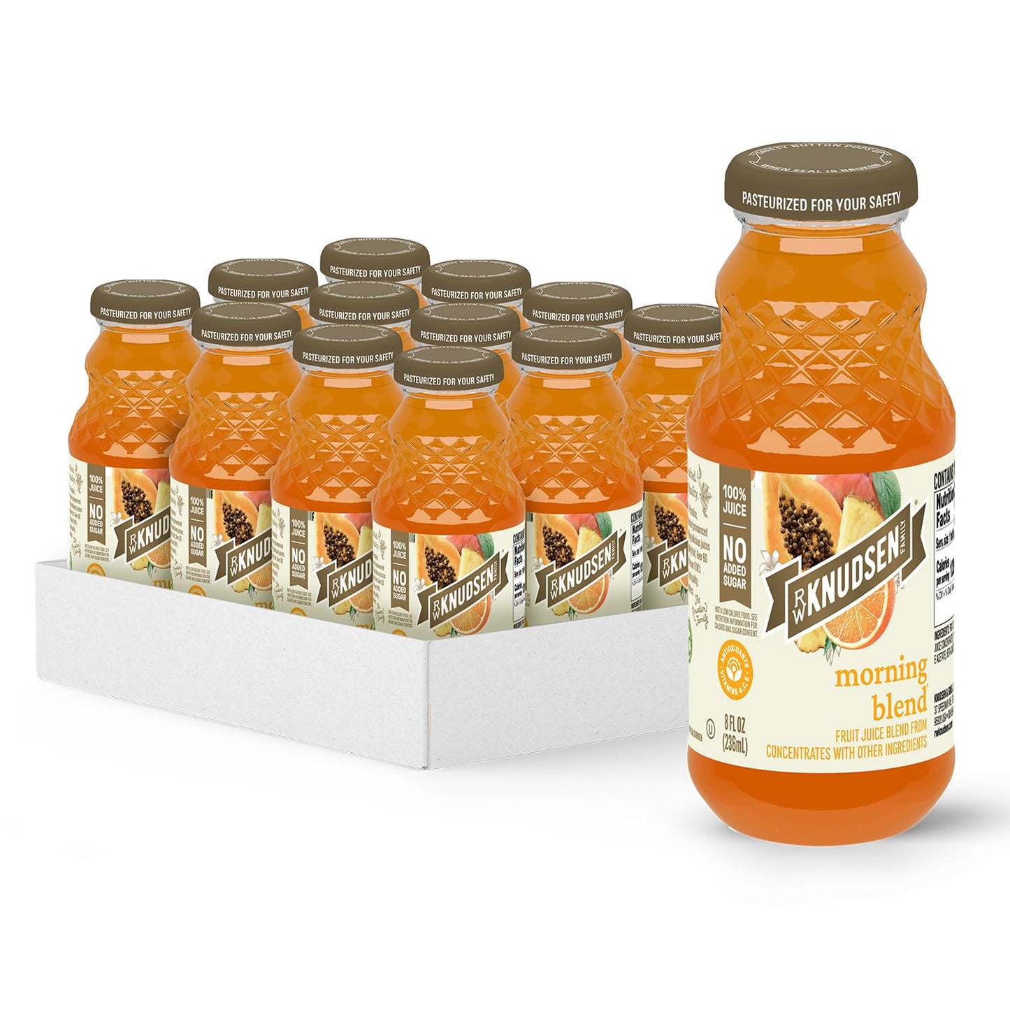 R.W. Knudsen Organic Morning Blend Juice, 8 fl oz, Pack of 12