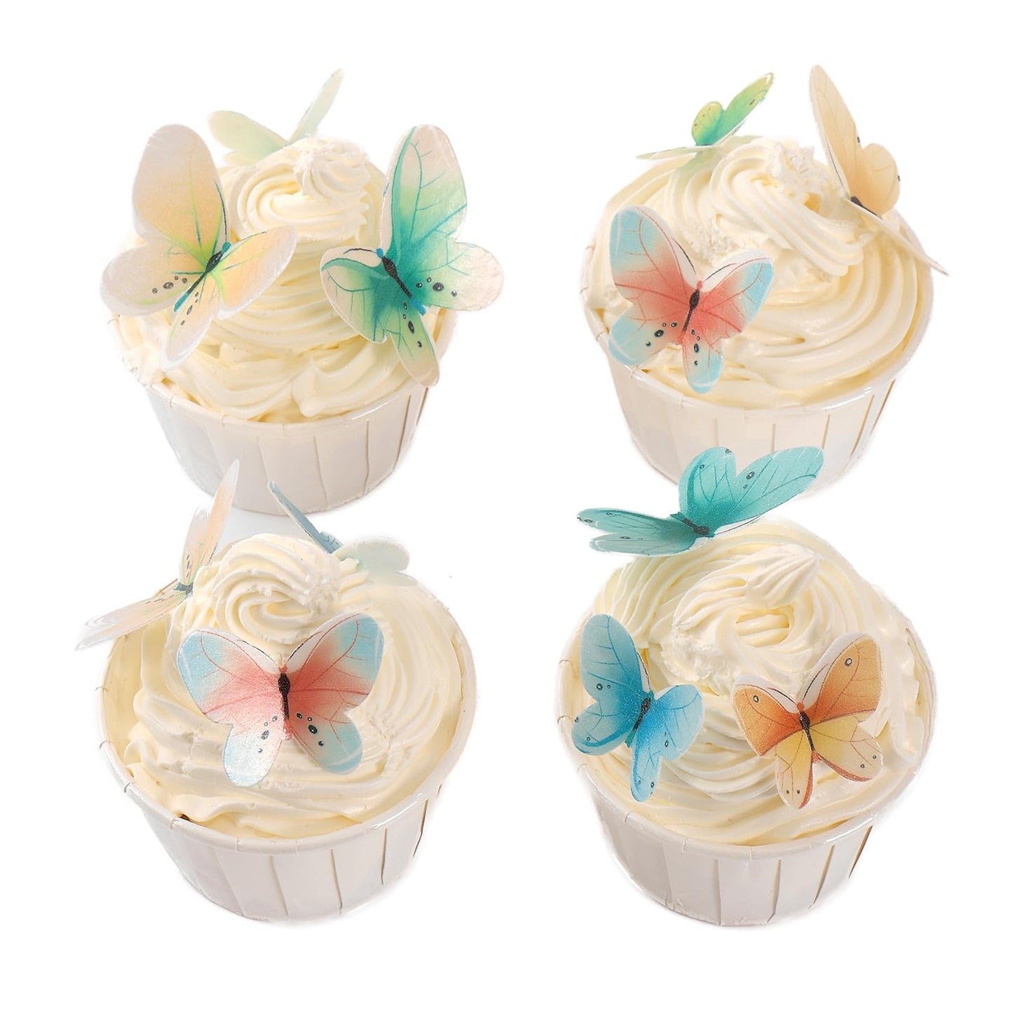 Yocity 40Pcs Edible Wafer Paper Butterflies Cake Toppers Edible Butterfly Cake Cupcake Topper Baby Shower Kids Birthday Wedding
