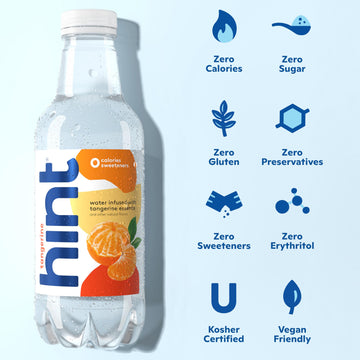 Hint Fruit-Infused Bottled Water, Tangerine - Sugar Free Flavored Water With Zero Calories, Naturally Flavored, And No Artificia