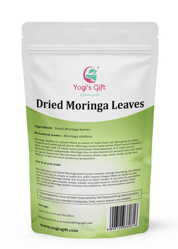 YOGI’S GIFT Moringa Leaves Loose 1 LB | 100% Natural Tea & Salad Enhancer | No Stems | Premium Moringa Leaf