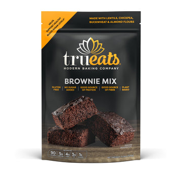 Trueats Brownie Mix: Diabetic Friendly, Protein & Fiber Rich, Low Glycemic & Gluten Free, No Sugar Added, Vegan Friendly, Dairy