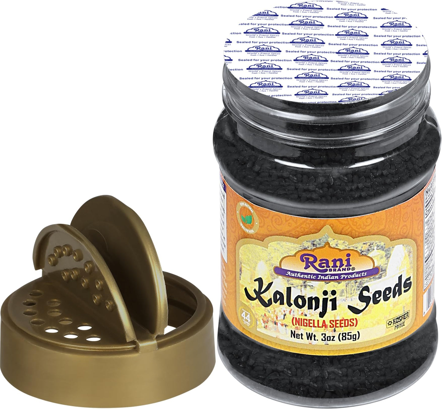 Rani Kalonji (Black Seed, Nigella Sativa, Black Cumin) Seeds 3Oz (85G) Pet Jar ~ All Natural | Gluten Friendly | Non-Gmo | Kosher | Vegan | Indian Origin