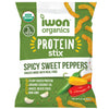 IWON Organics Spicy Sweet Pepper Flavor Snack Stix, High Protein and Organic Healthy Snacks, 8 Bags, 1.5 Ounce